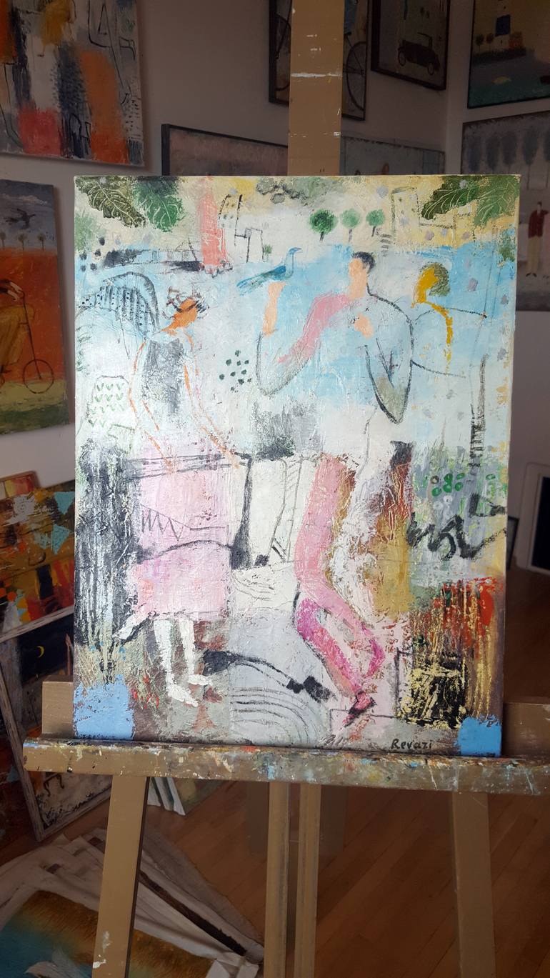 Original Expressionism Love Painting by Gia Revazi