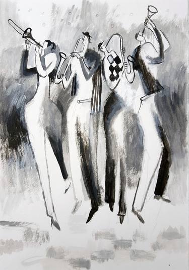 Original Expressionism Music Drawings by Gia Revazi