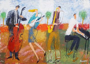 Print of Expressionism Music Paintings by Gia Revazi