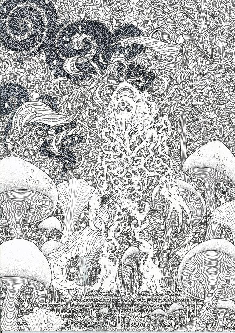 Fungus lord Drawing by Steve Ionov | Saatchi Art