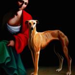 Mujer y galgo by Cayetano García Sanz