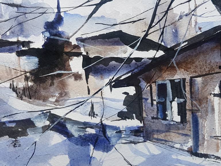 Original Documentary Architecture Painting by Yulia Krasovska