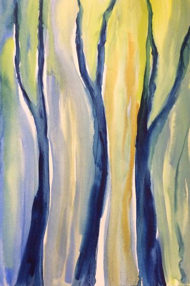 Original Abstract Tree Paintings by Lou Ann Branz