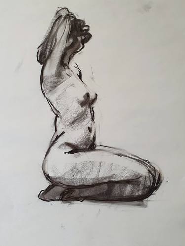 Original Abstract Expressionism Body Drawings by Satenik Ghulijanyan