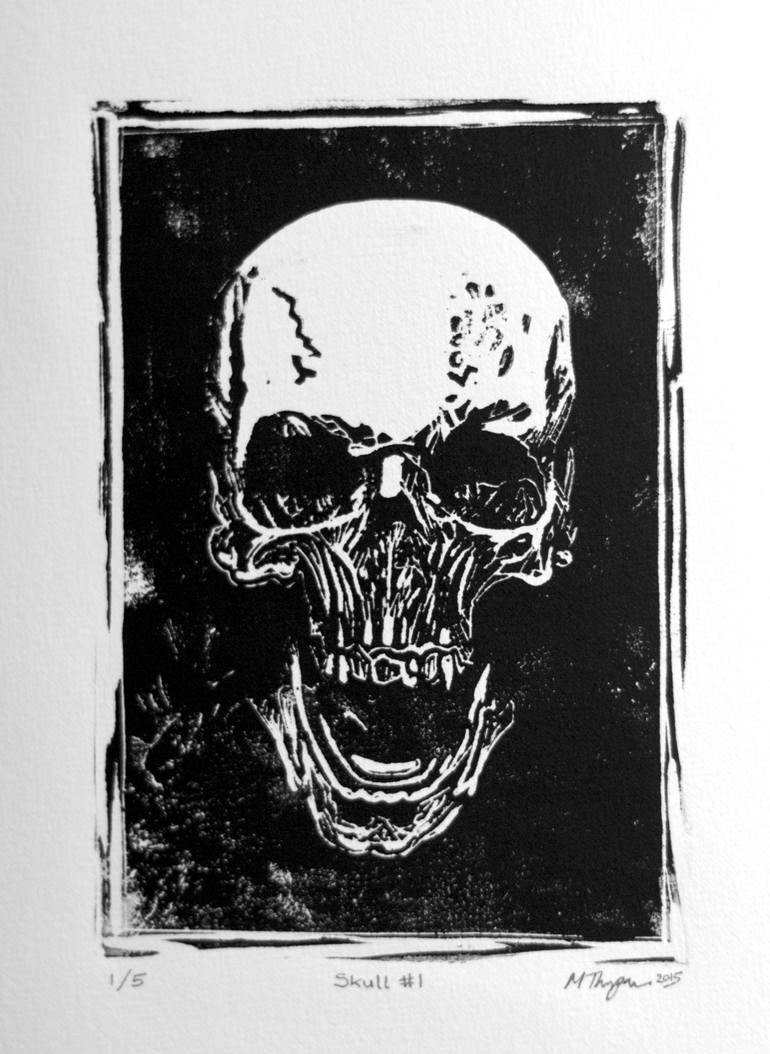 Skull #1 Printmaking by Martyn Thompson