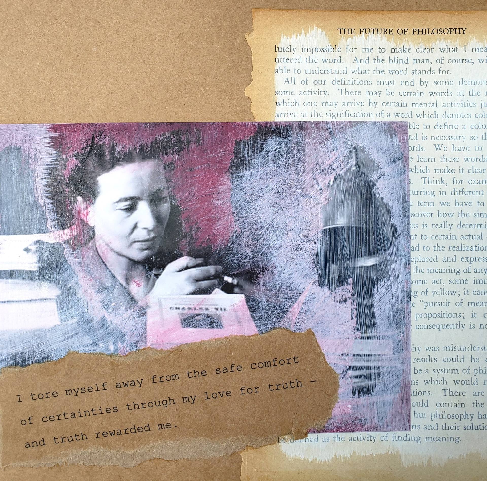 Philosophers of the Smoking Room - Simone de Beauvoir Collage by Cynthia  Grow | Saatchi Art