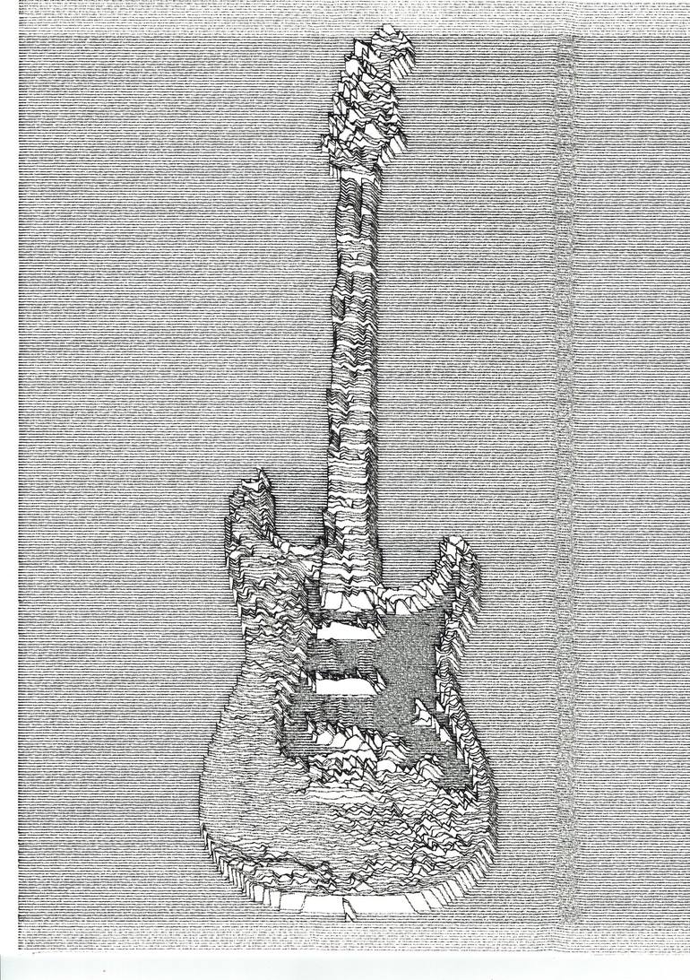 Rory Gallagher Strat Extruded Drawing by Conan Wynne Saatchi Art