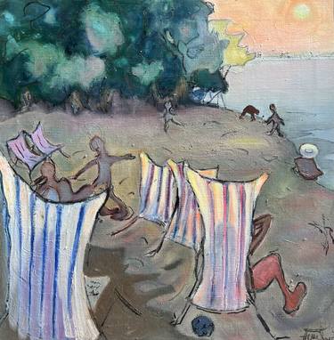 Original Beach Paintings by Edit Hermkens