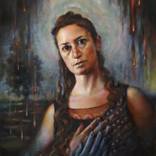 Self Portrait As La Gioconda Holding The Weight of History by Katelyn Alain