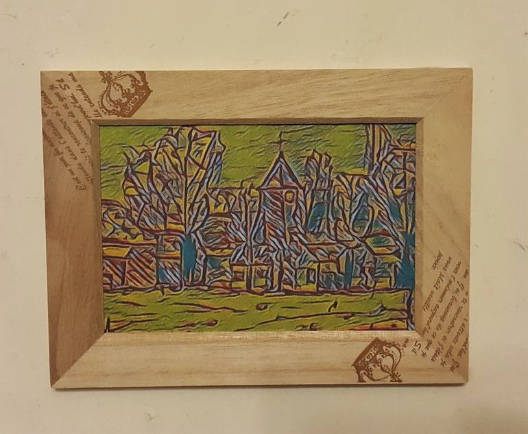 Original Art Deco Landscape Mixed Media by Jd Duran