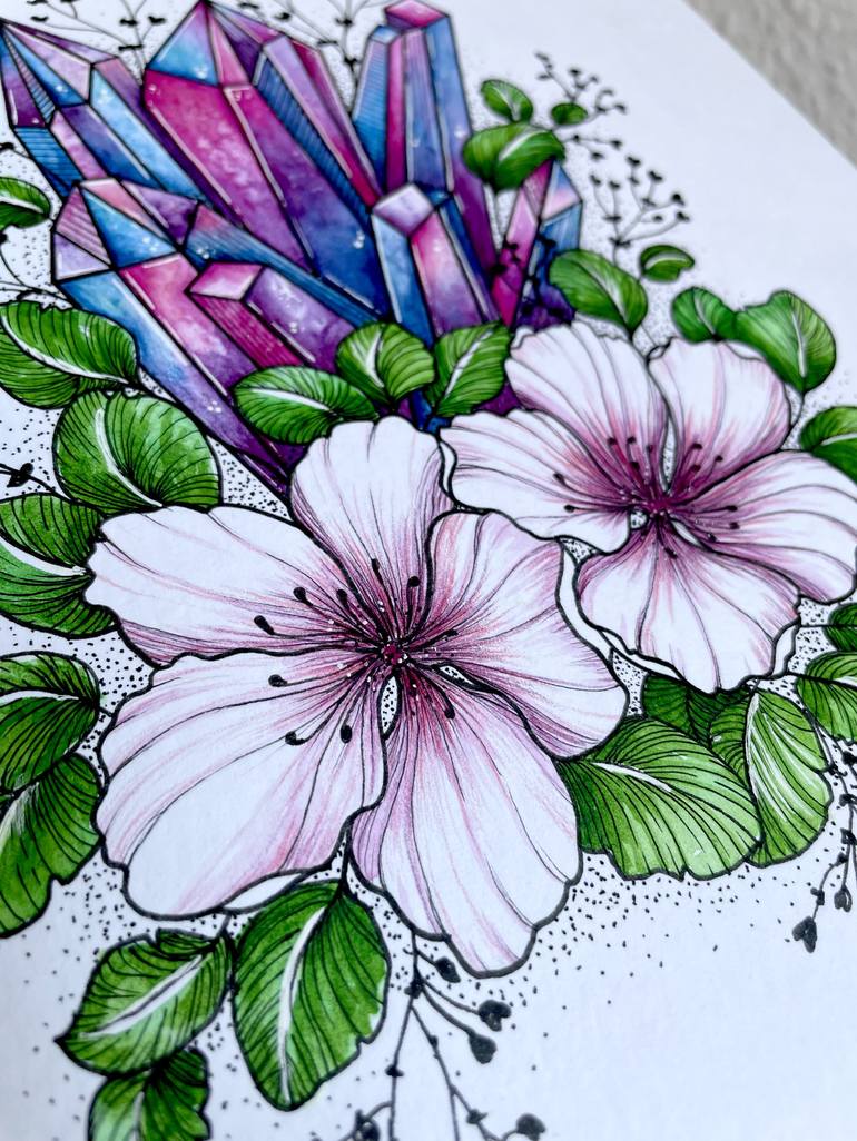 Original Illustration Floral Painting by Carolina Orozco