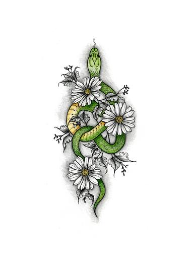 Snake with Flowers thumb