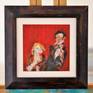 Portrait of Mr. & Mrs. Pearlman. Painted in artist quality oil pastels on Radio Times - mounted and framed. Signed by the artist. Hanging materials can be supplied if necessary.