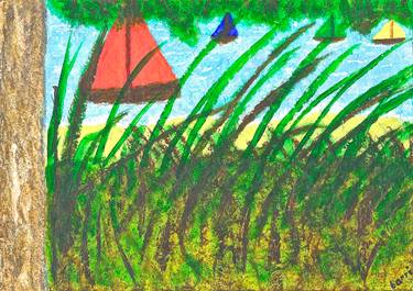 Original Fauvism Boat Painting by Barri Hitchin