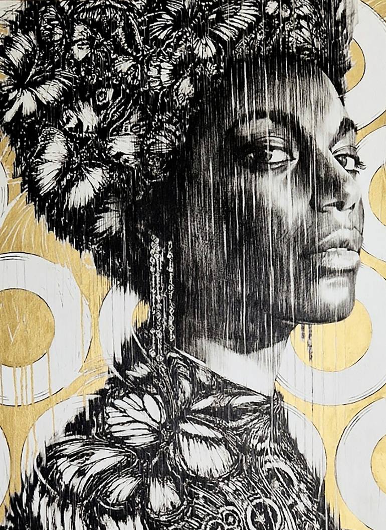 Original Portraiture Women Mixed Media by Mister London Artist