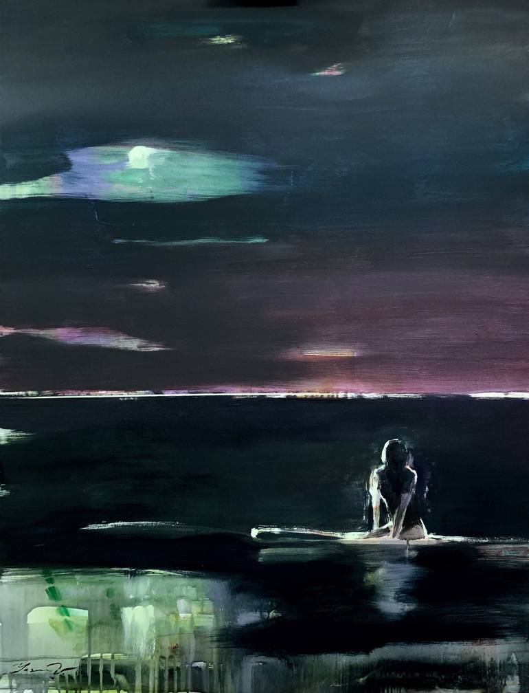 Moonlight Surfing Painting By Yaroslav Yaseniev Saatchi Art