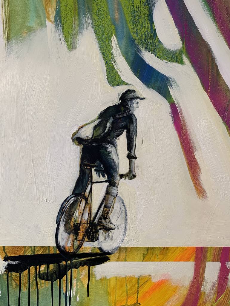 Original Expressionism Bike Painting by Yaroslav Yaseniev