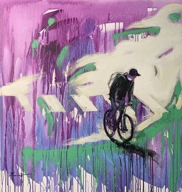 Print of Expressionism Bicycle Paintings by Yaroslav Yaseniev
