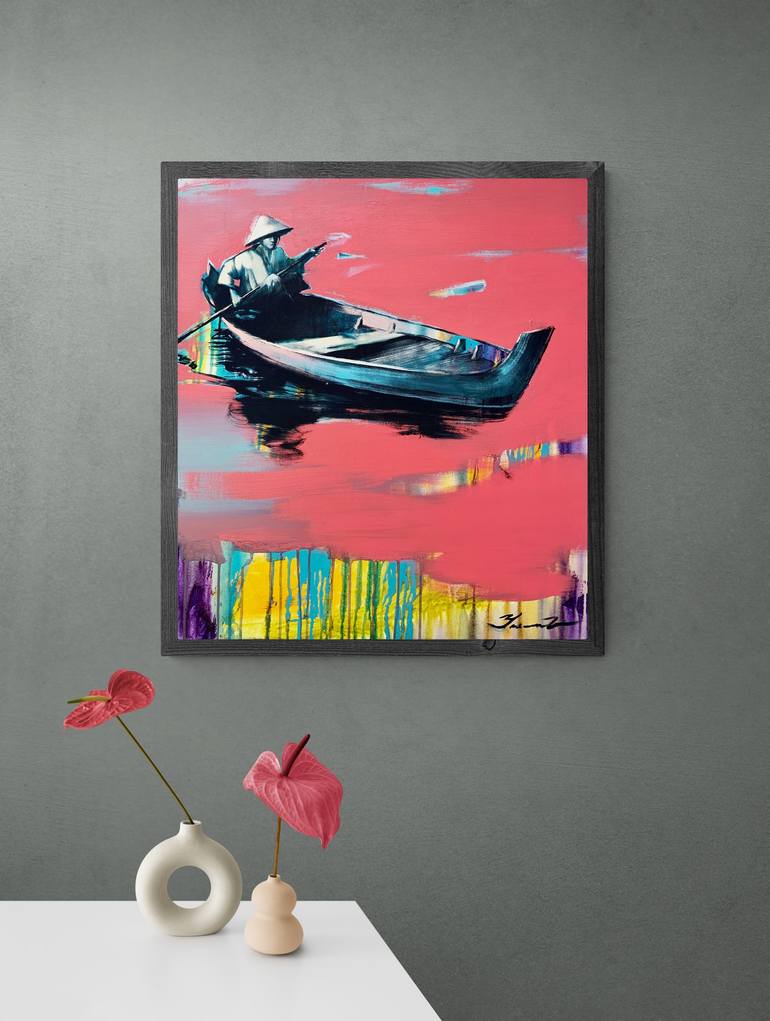 Original Expressionism Boat Painting by Yaroslav Yaseniev