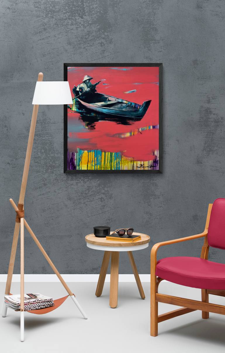 Original Expressionism Boat Painting by Yaroslav Yaseniev