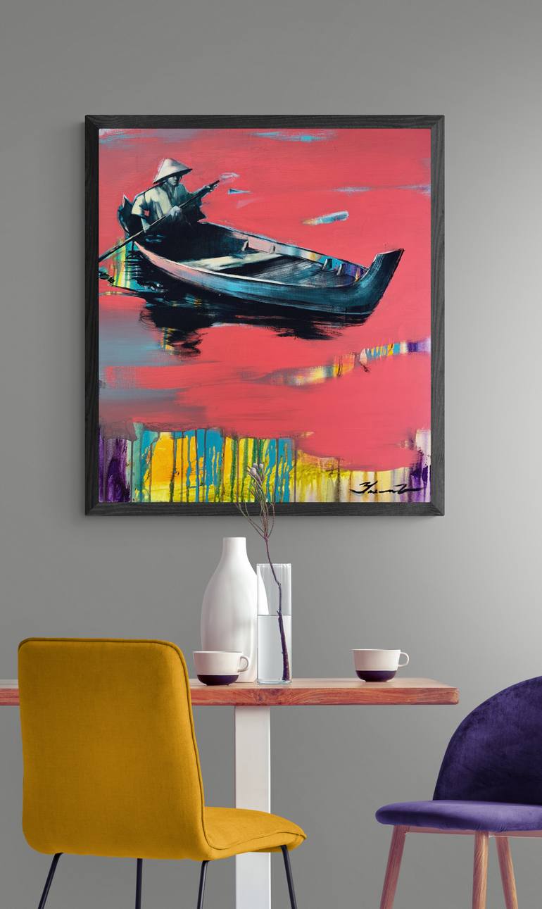 Original Expressionism Boat Painting by Yaroslav Yaseniev