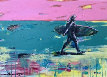 "Miami Beach"-Girl-Pop Art-Urban-Surfing-California thumb
