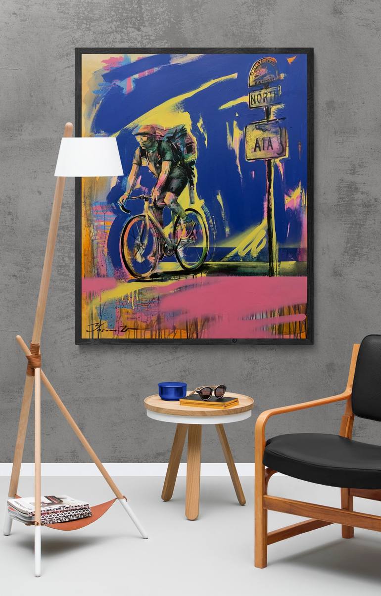 Original Expressionism Bike Painting by Yaroslav Yaseniev