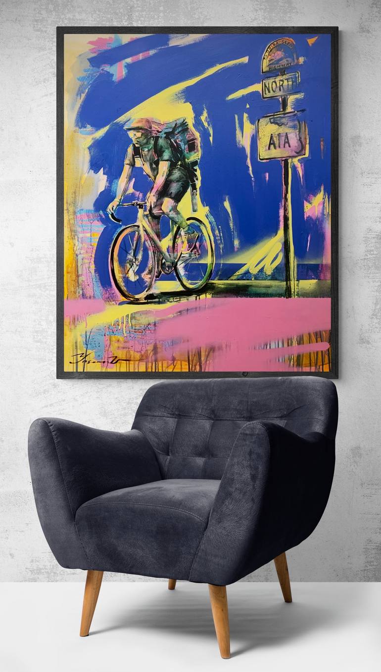 Original Expressionism Bike Painting by Yaroslav Yaseniev