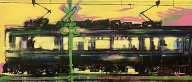 Big painting-"Rail crossing"-Train-Urban-Railway-Truck-Street art thumb