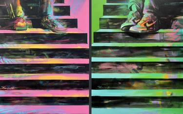 Big painting - "Love moment"-Pop Art-Huge painting-Diptych-Love thumb