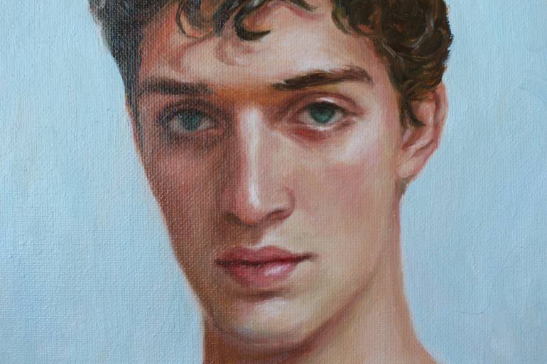 Young Man With Blue Eyes. Art Print From Original Painting by