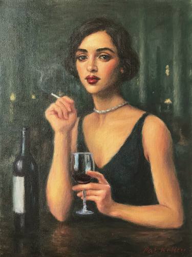 Woman with Red Wine thumb
