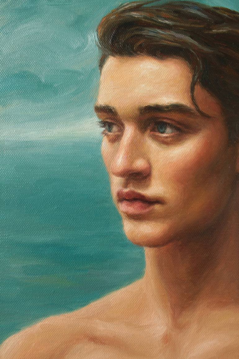 Young Man With Blue Eyes. Art Print From Original Painting by