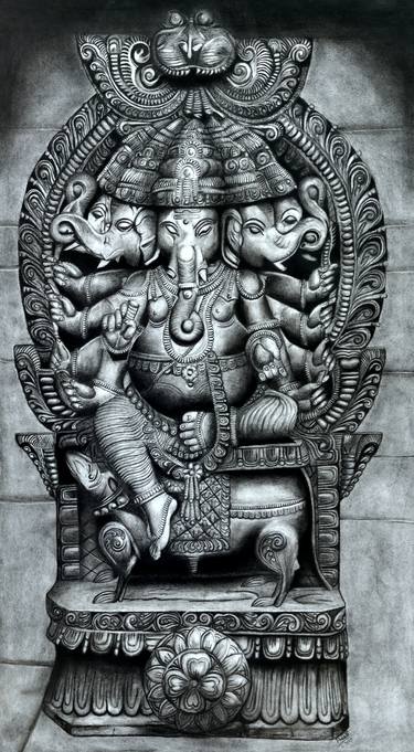 Lord Ganesha In Charcoal thumb