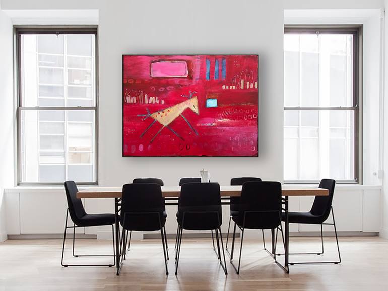 Original Abstract Expressionism Animal Painting by Sarah Gilbert Fox