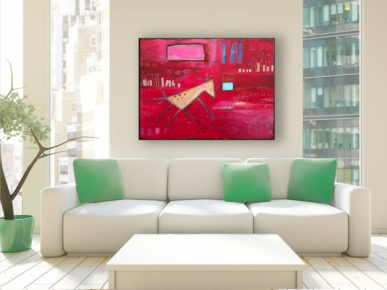 Original Abstract Expressionism Animal Painting by Sarah Gilbert Fox