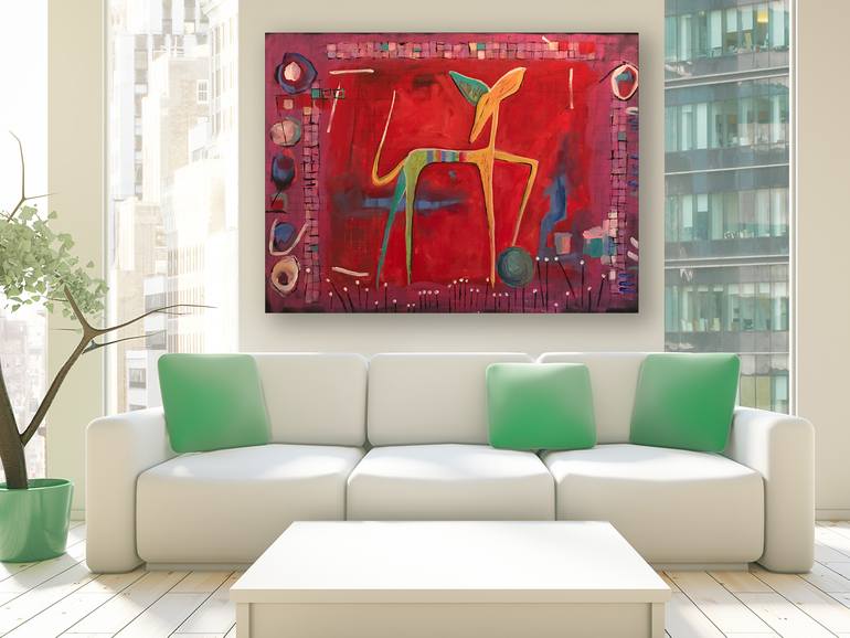 Original Abstract Expressionism Animal Painting by Sarah Gilbert Fox