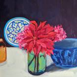 Red dahlias by Amanda Cutlack