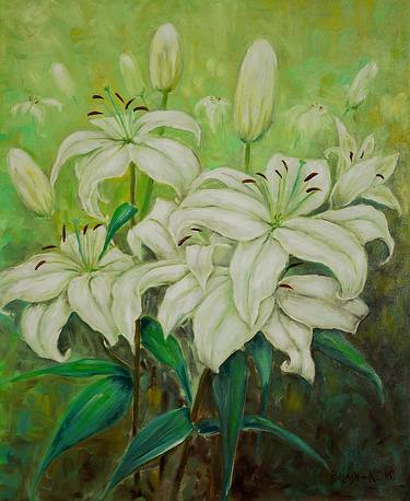 Print of Realism Floral Paintings by Olga Belash-Karasjova