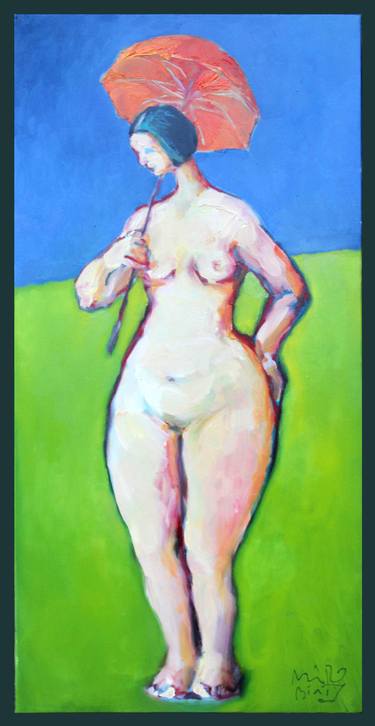 Original Figurative Nude Painting by Miro Bialy