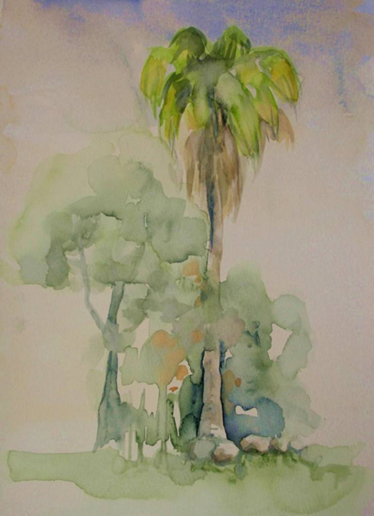Palm Tree Painting by Smadar Katz | Saatchi Art