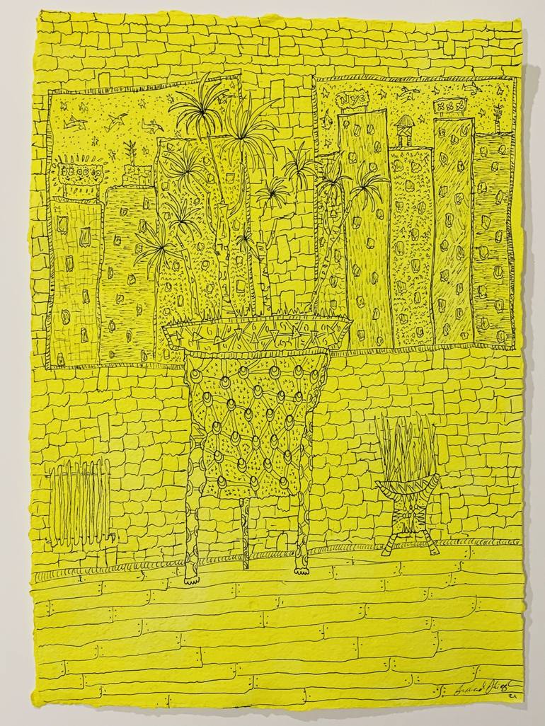 Original Fine Art Abstract Drawings by Michael Stiegler