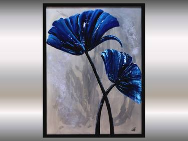 Pride - blue flower painting in frame thumb