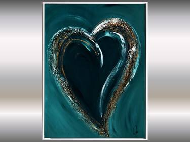 Heart of Gold- abstract painting heart in frame thumb