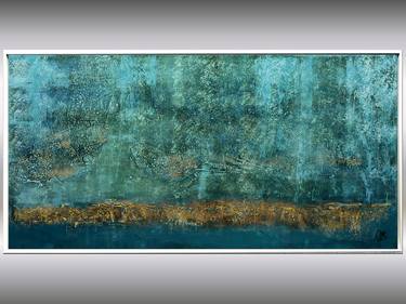 Blue Raphsody - blue abstract art in frame thumb