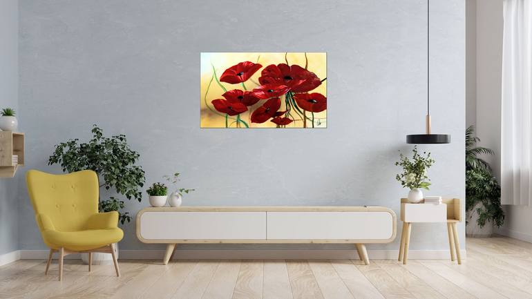 Original Abstract Floral Painting by Edelgard Schroer