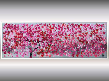 Happy Tree - Magenta Blossom Painting thumb
