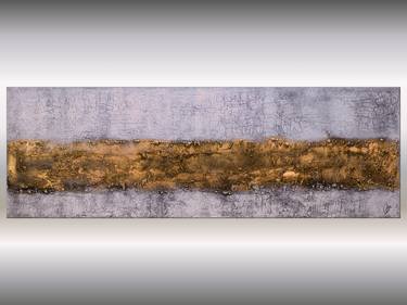 Golden Threads - abstract art on stretched canvas thumb