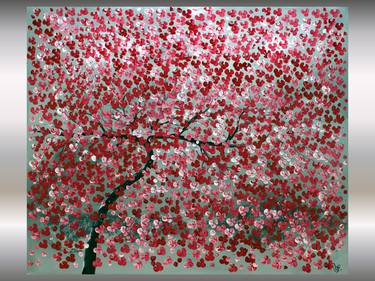 Spring Rise 2 - Red Painting Blooming Tree thumb