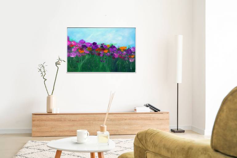 Original Abstract Floral Painting by Edelgard Schroer